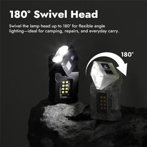 LED Flashlight Rechargeable, 800 Lumens  Work Lihgt, Small EDC Flashlight Clip  with Back Clip,Transparent