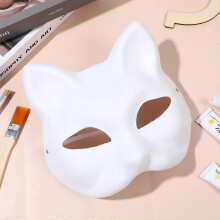 12pcs Animal Cat Mask Paper Kids Masquerade Mask for Women Mask Costume Blank Mask Diy