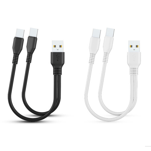 2 in 1 Micro USB C Cable Type C Cables Fast Charge-1m Black 1
