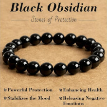 Armband met kralen van natuurlijke edelstenen, 8 mm elastische kristallen armband voor dames en heren, sieraad voor yoga en meditatie.