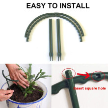 10 Pack Plant Support Plant Stakes, Plastic Half Round Plant Support Ring Plastic Plant Cage Holder Flower Pot Climbing