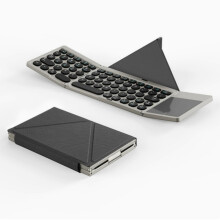 Taitettava Bluetooth-näppäimistö kosketuslevyllä, langaton kolmen laitteen näppäimistö magneettitelineellä tableteille ja älypuhelimill