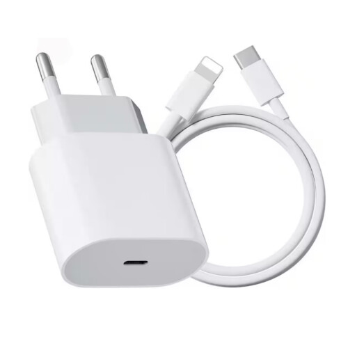 Σετ καλωδίων φόρτισης, καλώδιο USB-C σε Lightning 1 μ., προσαρμογέας φόρτισης 20W, συμβ