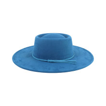 Klassischer Homburg-Hut, Panamahut, Geschenk für Freund,-Blau
