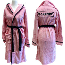 (M-L, Pink) BlackPink Unisex Adult Logo Dressing Gown