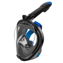Helmask med snorkel och 180 graders vy, anti-imma och läckageskyddande dykmask med kamerafäste för vuxna och barn, svart