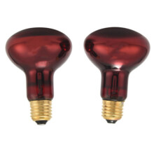 100W R80 2 Pack Infrared Heat Lamp Red Light Bulb for Reptile Heating and Warmth Indoor Use