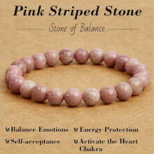 Natural Gemstone Beaded Bracelet, 8mm Stretch Crystal Bracelet for Women and Men, Yoga Meditation Jewelry