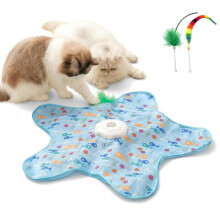 Hide and Seek Interactive Cat Toy, 5-Hole Motion Activated Puzzle with Bird Sounds, USB Rechargeable for Indoor Cats