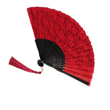 Éventail portatif en dentelle élégant, accessoires de-Rouge
