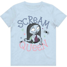 (9-10 Years, Light Blue) Nightmare Before Christmas Girls Scream Queen Cotton T-Shirt