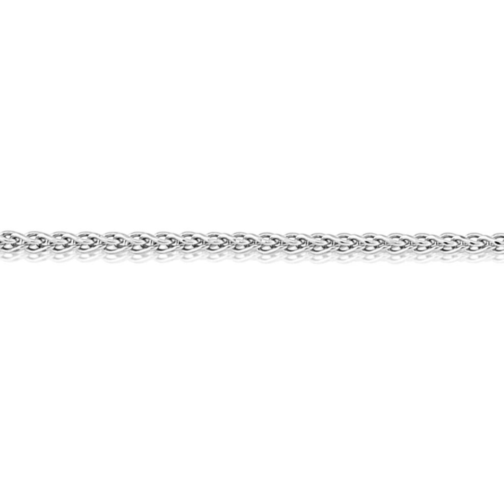 Jewelco London (24) 9Ct White Gold Silky Spiga Pendant Chain Necklace - 1.1Mm Gauge - Cnnr02964