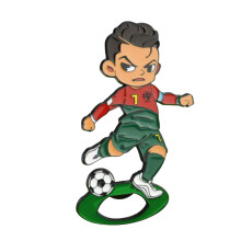 Apribottiglie 3D a forma di personaggio sportivo 2026, apribottiglie portatile in metallo a forma di calciatore, souvenir regalo per gl