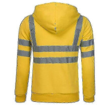 (3XL, Yellow) Safety Work Coat with Men's Hoodie and Sweatshirt Outfit