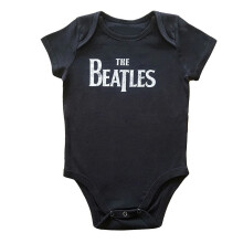 (24 Months, Black) The Beatles Baby Drop T Logo Babygrow