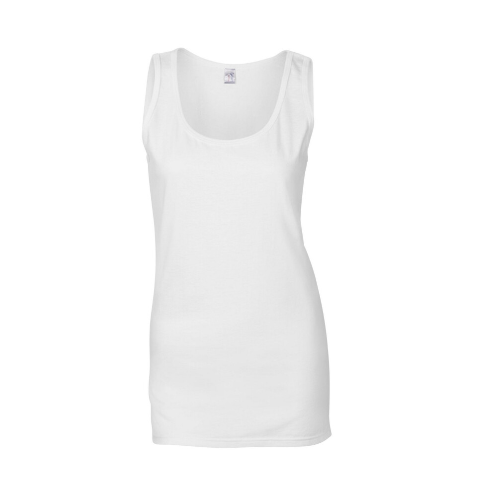 Gildan (L, White) Womens/Ladies Softstyle Tank Top