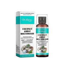 Coconut Pulling Oil - Mint Oil Pulling Mouthwash with Tongue Scraper | Natural Essential Oils for Fresh Breath, Teeth Whitening & Healthy Gums
