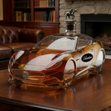 Decantor de whisky 300ml sticlă în formă de mașină sport, sculptură 3D mașină pentru decor de bar acasă și cadou