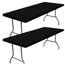 db-os rugalmas anyagú asztallap-takaró 1,8 méteres asztalhoz, poliészter spandex, fekete, 76 x 183 cm, kültéri rendezvény