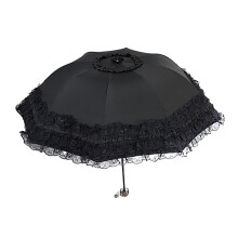 Lace Sun Umbrella Anti-UV Protection Thickened Black Glue Dual Use Sunshade Portable Umbrella Female Parasol