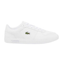 (9.5 UK, White) Lacoste Mens Leather Trainers