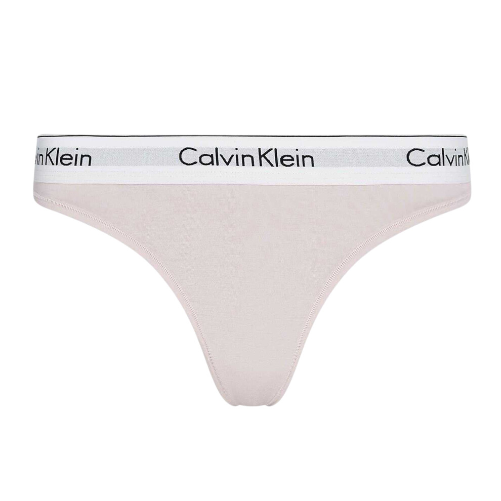 Calvin Klein (14 Uk, Pink) Womens/Ladies Logo Cotton Blend Thong