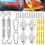 Kit de Fixação de Vela de Sombra com 200 Peças, Kit de Ferragens para Vela de Sombra de 6 Polegadas para Instalação de Vela de Sombra Retangular 8
