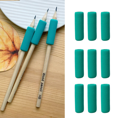 10Pcs Stift Grip Schaum Bleistift Halter Grip-Kaffeefarbe 2