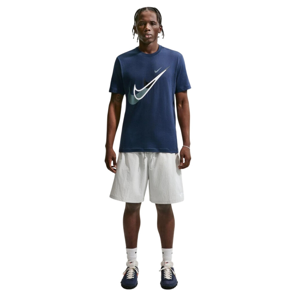 Nike (L, Navy) Mens Swoosh Graphic Print T-Shirt