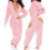 (pink, s) Onesie Pajamas Long Warm Brushed Bodysuit 1
