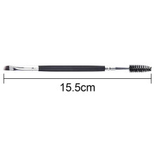 Dual Ended Brow Brush And Spool - Angled Brow Brush For Precisely Applying And Blending Brow Powder, Wax And Gel