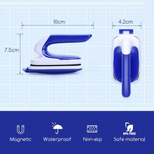 Aquarium Glass Cleaner Magnetic Algae Scraper Brush for Fish Tanks, Large, Durable Handheld Tool 1