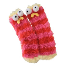 (Red) Funny Monster Socks Fluffy Cartoon Socks For Childrens Kids Novelty Gift
