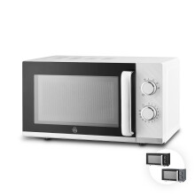 Swan Windsor Manual Microwave, 20L, 800W, 5 Power Levels, Defrost by Time, 30 Minute Timer, Non-slip Feet, Family Sized Microwave, White, SM4424WHT