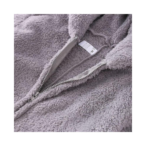 (grey, m) Onesie Pajamas Long Warm Brushed Bodysuit 1