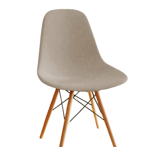 Housse de chaise extensible à dossier court, couleur-Moka clair