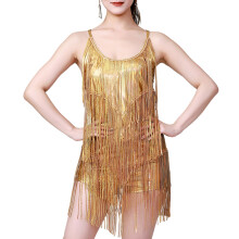 Robe Ă franges dos nu pour femmes, combinaison de Concert-Or M
