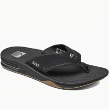 (14 UK, Black (Black/Silver)) Reef Mens Fanning Pool Beach Holiday Flip Flops Thongs Sandals