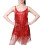Barboteuse à franges à paillettes, robe à franges dos-Rouge S 1