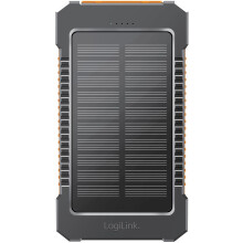 PowerBank 6 000 mAh 10W solární článek černá/oranžová
