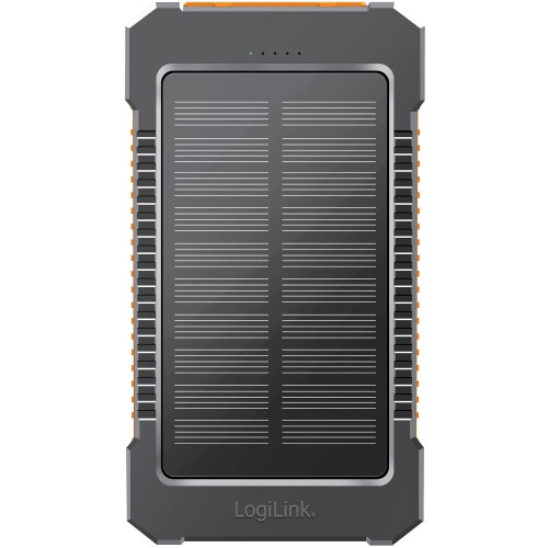PowerBank 6.000 mAh 10W Solcelle Sort/Orange