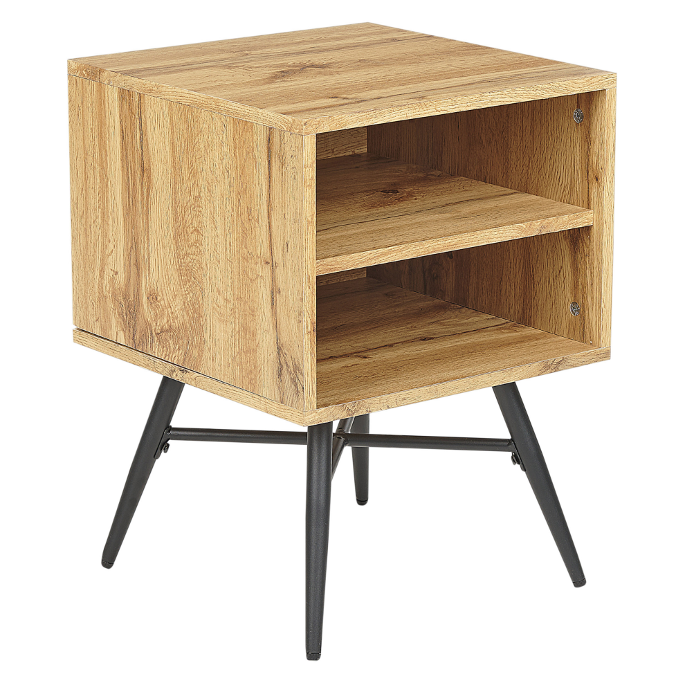 Beliani Bedside Table Lubock Light Brown