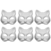 Lot de 6 masques de chat inachevés pour cosplay, masques en papier de dessin animé, cadeaux pour adultes