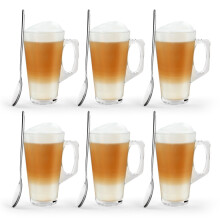 6 latte koffieglazen, cappuccino lattes, theeglazen, mokken voor warme dranken