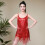 Costume de danse latine, robe à franges dos nu,-Argent M 5