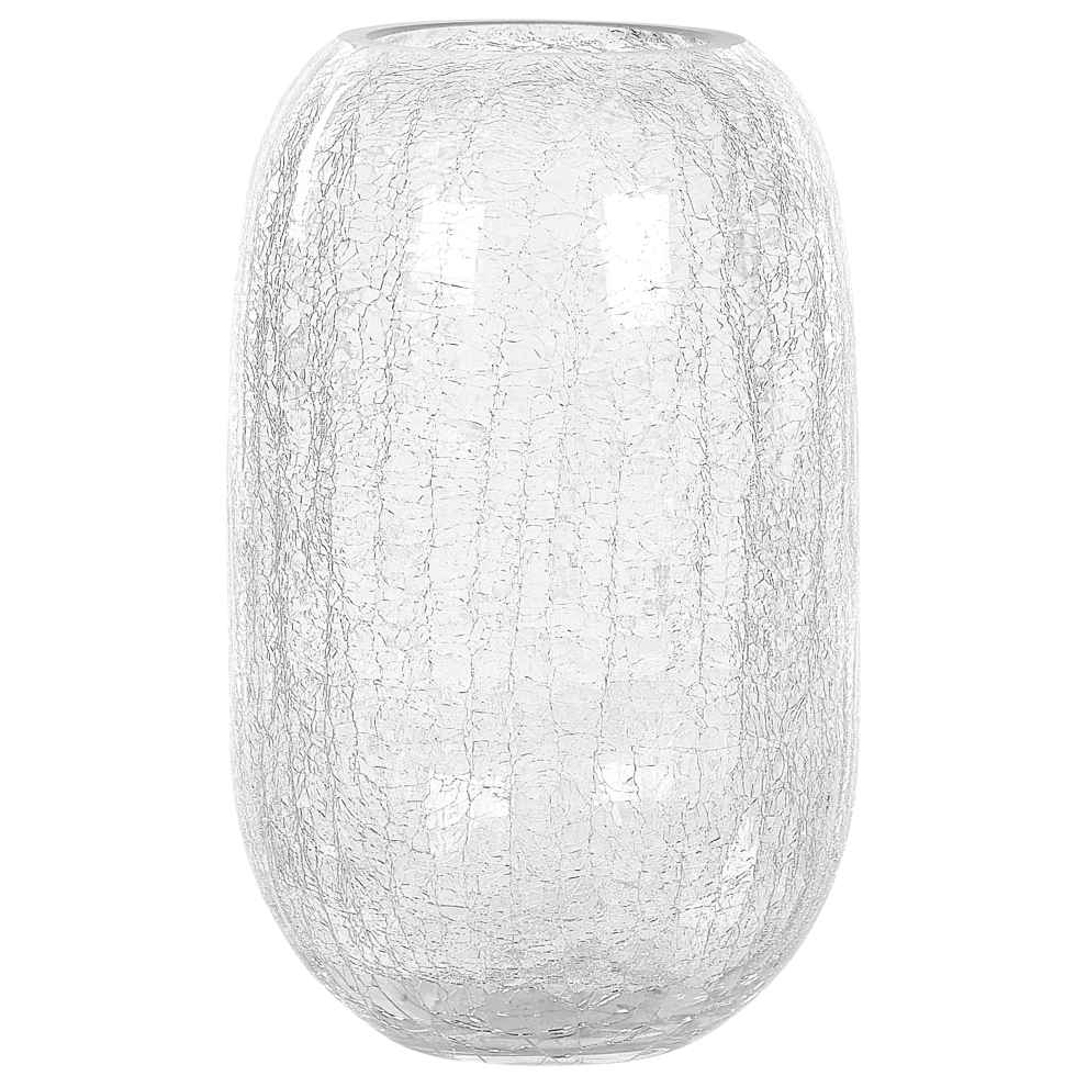 Beliani Flower Vase Kyrakali Glass 28 Cm Transparent
