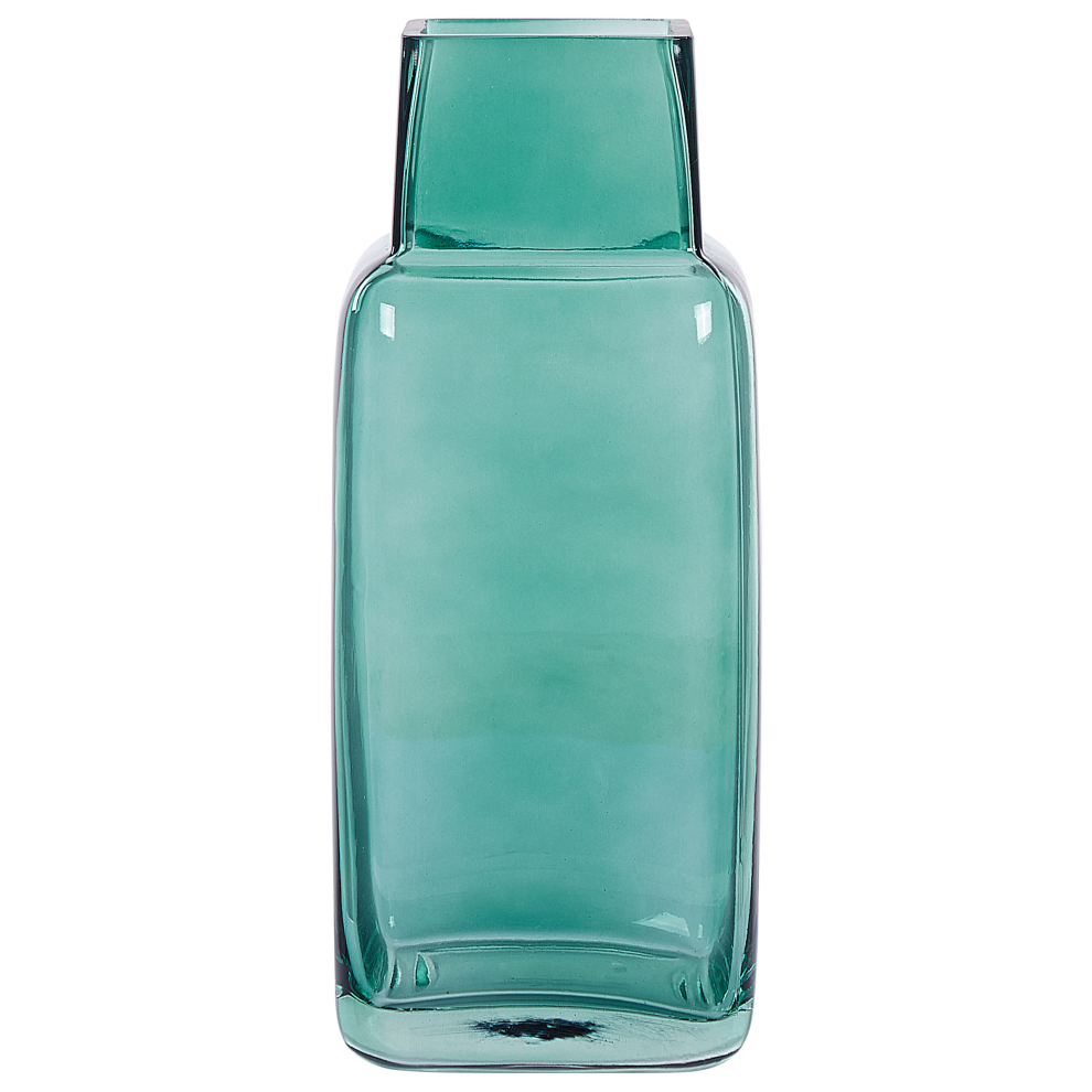 Beliani Flower Vase Merbaka Glass 26 Cm Emerald Green