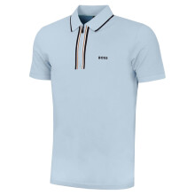 (L, Open Blue) Hugo Boss Mens Philix Moisture Wicking Quick Dry Stretch Golf Polo Shirt