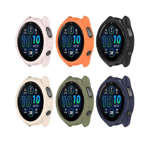 (black) Tpu Protective Case For Garmin Forerunner965 Smart Watch Bumper Protector Frame Shell Silicone Cover For Forerunner 965 2