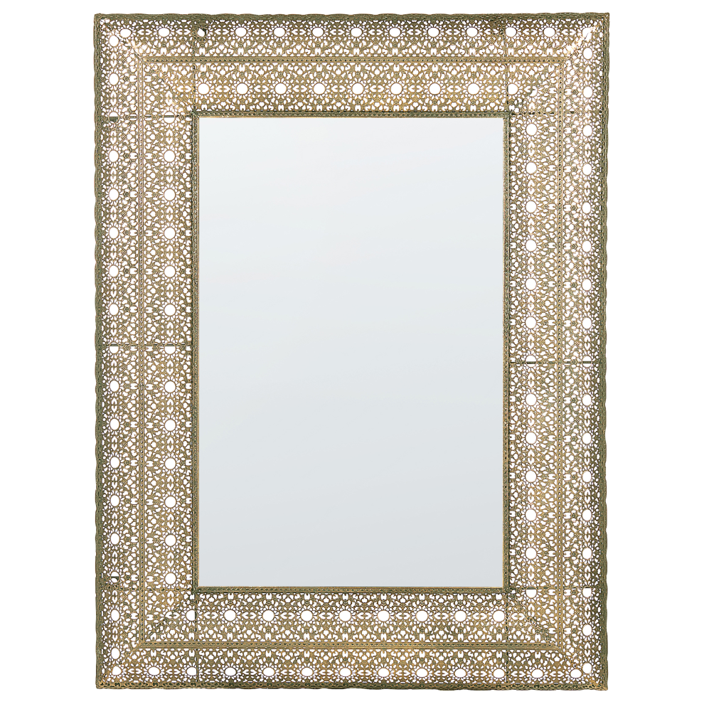 Beliani Wall Mirror Dehradun 69 Cm 90 Cm Metal Gold